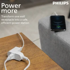 Philips 3-Outlet Extension Cord with Multiple Outlets, 6 Ft, 2 Pack