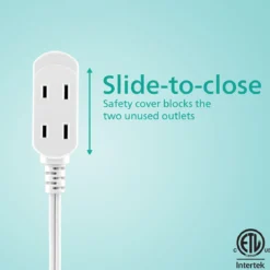 Philips 3-Outlet Extension Cord with Multiple Outlets, 6 Ft, 2 Pack