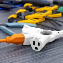 Philips 3-Outlet EZGrip Grounded Extension Cord, 25ft., Indoor/Outdoor, White