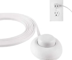 Philips 1-Outlet 9ft. Extension Cord with Foot Switch, White
