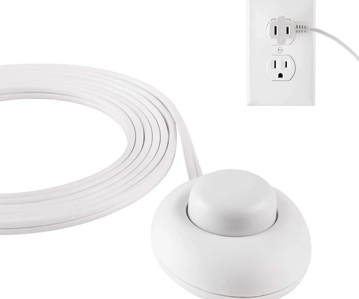 Philips 1-Outlet 9ft. Extension Cord with Foot Switch, White
