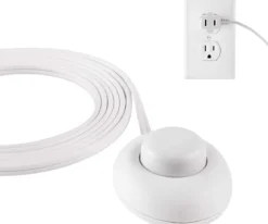 Philips 1-Outlet 9ft. Extension Cord with Foot Switch, White