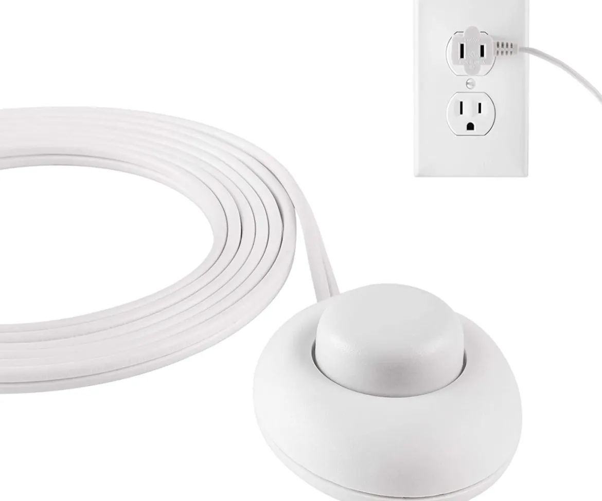 Philips 1-Outlet 9ft. Extension Cord with Foot Switch, White