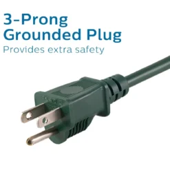 Philips 3-Outlet 25ft. Outdoor Extension Cord with Power Block, Green