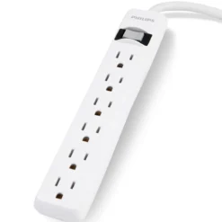 Philips 6-Outlet 2ft. Surge Protector, White