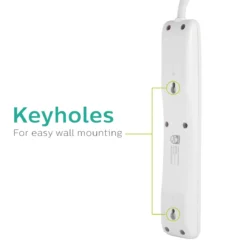 Philips 6-Outlet 2ft. Surge Protector, White