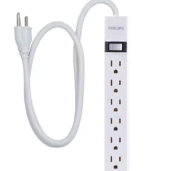 Philips 6-Outlet 2ft. Surge Protector, White