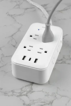 Philips 8-Outlet 6ft. Surge Protector with USB Charging, White