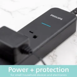 Philips 4-Outlet 4ft. Surge Protector with Adapter-Spaced Outlets, Black