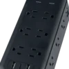 Philips 12-Outlet 8ft. Surge Protector with USB Charging, Black