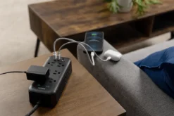 Philips 12-Outlet 8ft. Surge Protector with USB Charging, Black