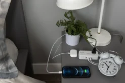 Philips 2-Outlet, 6 ft. USB-Charging Extension Cord, White/Gray