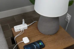 Philips 2-Outlet, 6 ft. USB-Charging Extension Cord, White/Gray