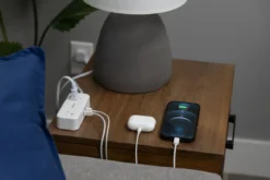 Philips 2-Outlet, 6 ft. USB-Charging Extension Cord, White/Gray