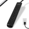 Philips 6 Outlet Surge Protector Power Strip, 4 Ft, Black
