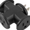 Philips 3-Outlet T-Shaped Adapter, Black