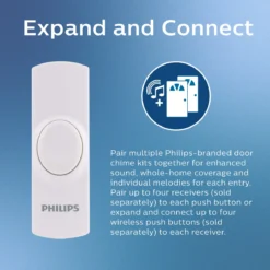 Philips Plug-in 8-Melody Doorbell Kit, White