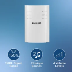 Philips Plug-in 2-Melody Doorbell Kit, White