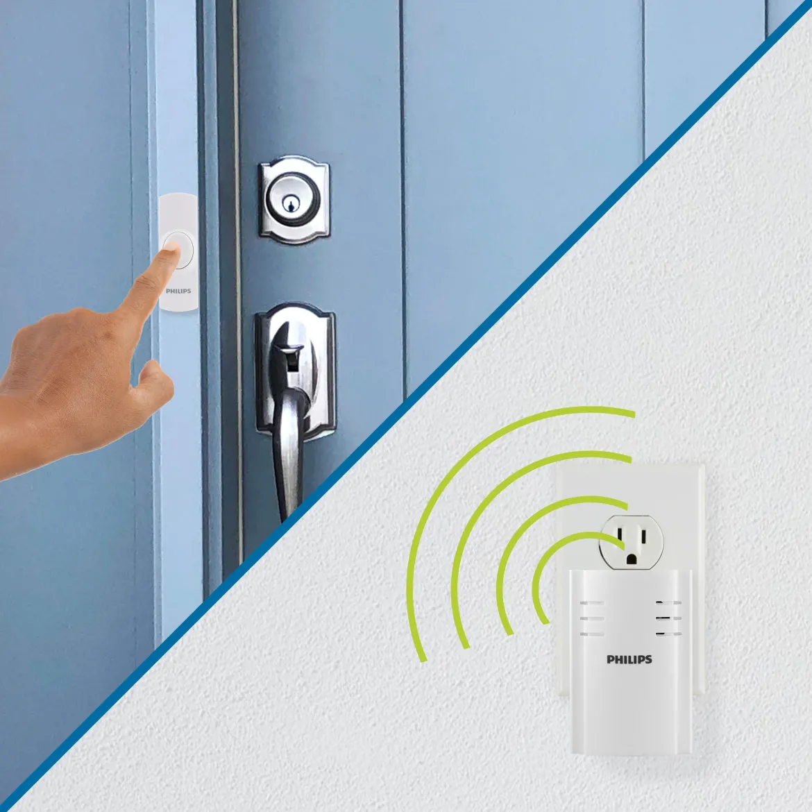 Philips Plug-in 2-Melody Doorbell Kit, White