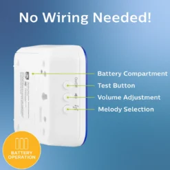 Philips Portable 32-Melody Doorbell Kit, White