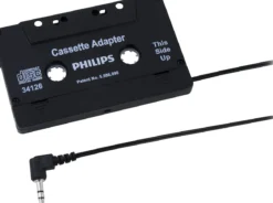 Philips Universal Cassette Adapter with 3.5mm Audio Jack, Black, 24pk