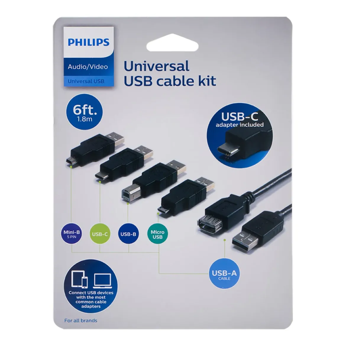 Philips Universal USB Cable Kit, Black