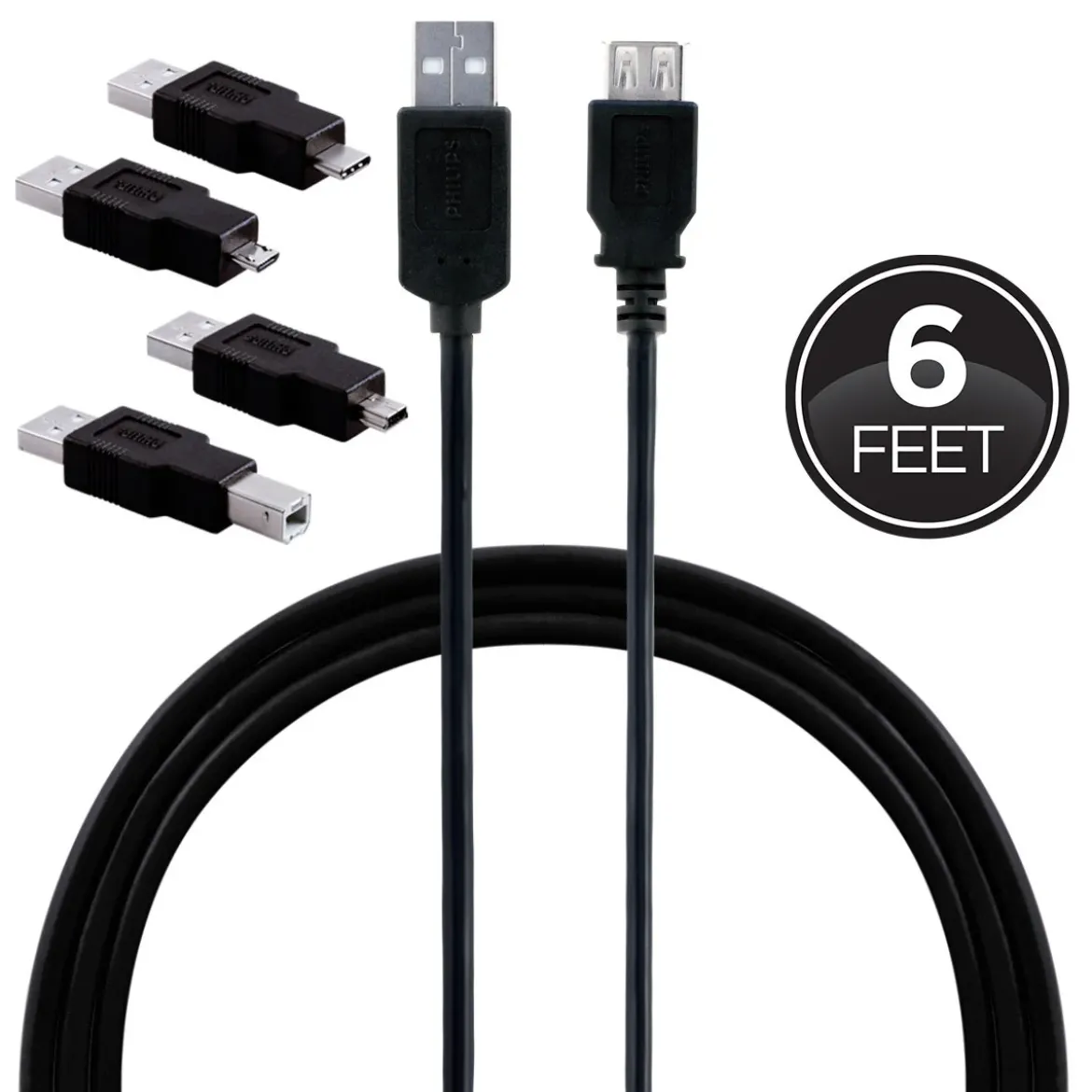 Philips Universal USB Cable Kit, Black