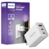 Philips 1 USB and 2 USB-C Wall Charger with Power Delivery, White