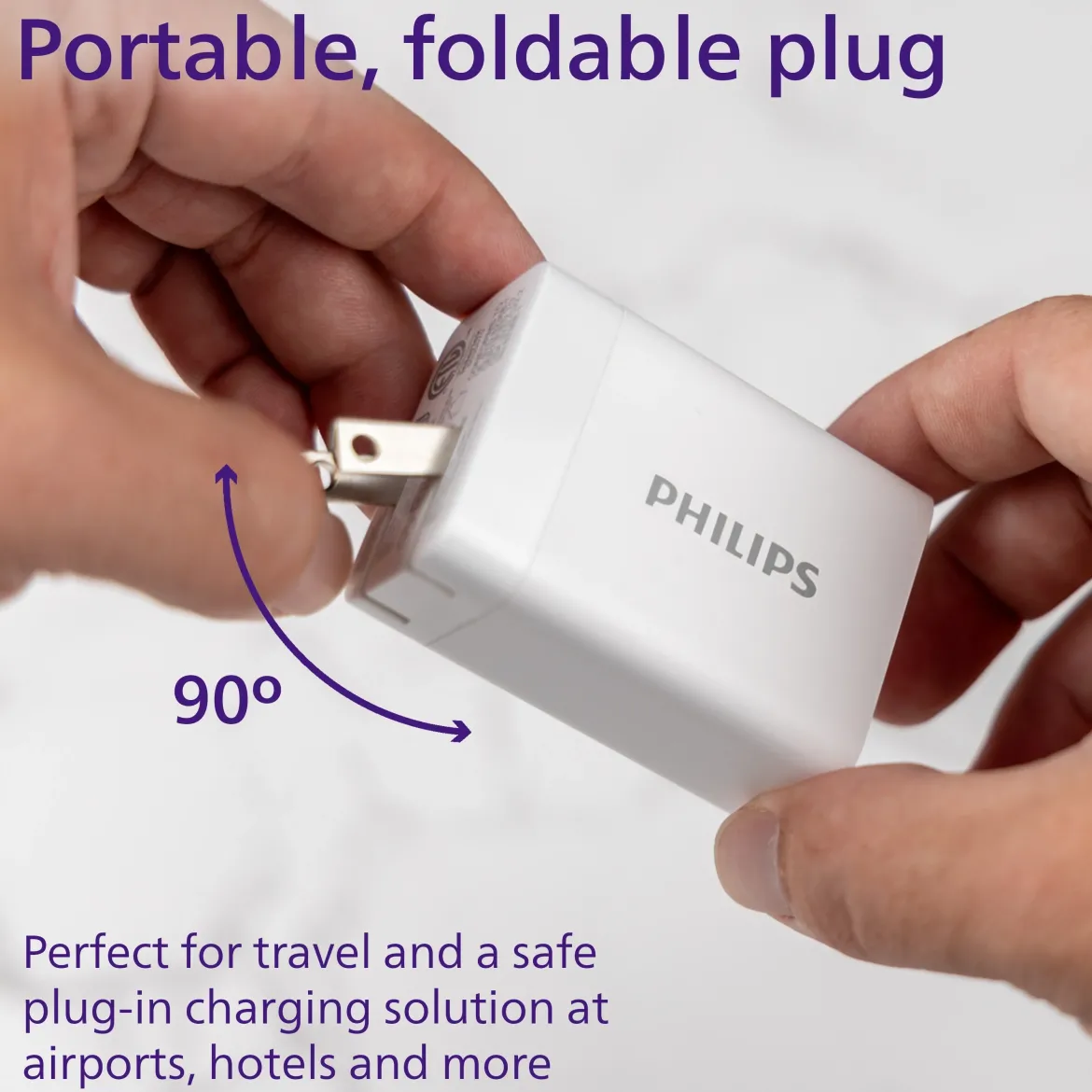 Philips 1 USB and 2 USB-C Wall Charger with Power Delivery, White