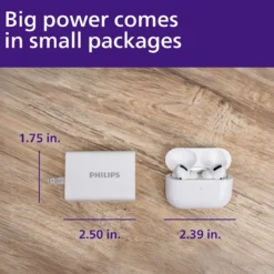 Philips 1 USB and 2 USB-C Wall Charger with Power Delivery, White