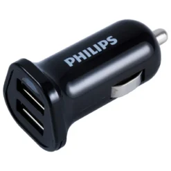 Philips 2-USB Car Charger, Black