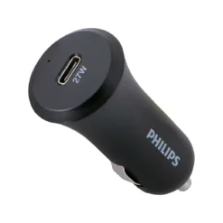 Philips 1-USB Car Charger with USB-C and Power Delivery, Black