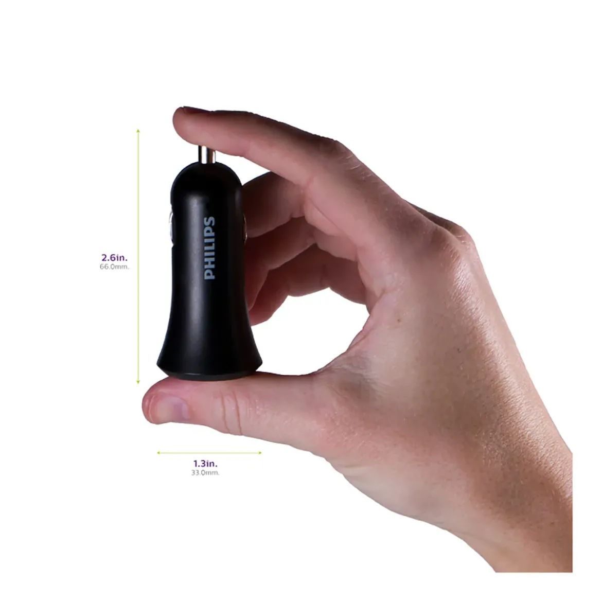 Philips 1-USB Car Charger with USB-C and Power Delivery, Black