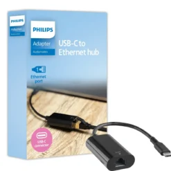 Philips USB-C to Ethernet Adapter, Black