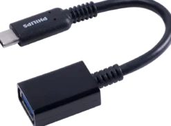 Philips USB-C to USB-A Female Adapter, Black