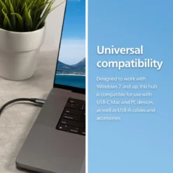 Philips USB-C to USB-A 4-Port Hub, silver, 3pk