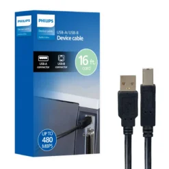 Philips USB 2.0 Device Cable., 16ft