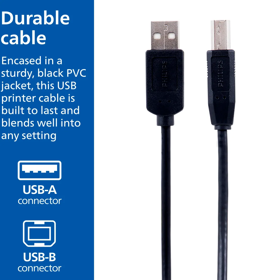 Philips USB 2.0 Device Cable, 6 ft.