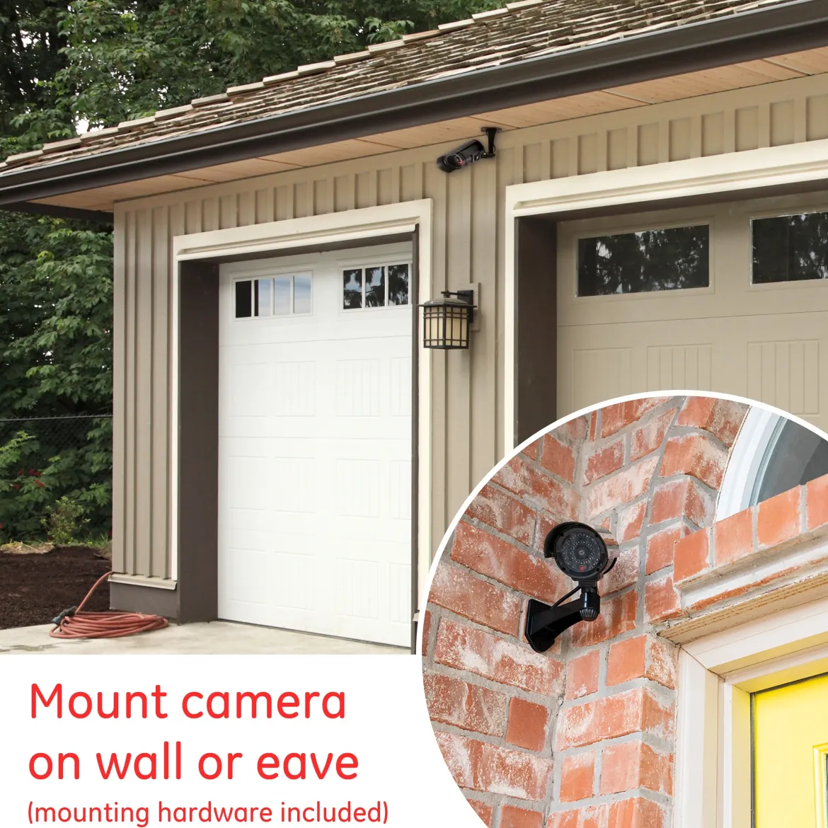 Power Gear Battery-Operated Decoy Security Bullet Camera with Red Indicator LED, Black