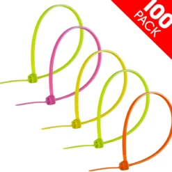 Power Gear 100-Count 8in. Assorted Neon Cable Ties