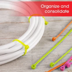 Power Gear 100-Count 8in. Assorted Neon Cable Ties