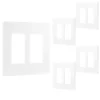 Power Gear Double Rocker Screwless Light Switch Wall Plate, 5 Pack, White