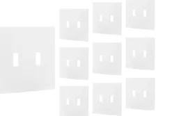 Power Gear Double Toggle Screwless Wall Plate, White, 10 Pack