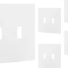 Power Gear Double Toggle Screwless Wall Plate, White, 5 Pack