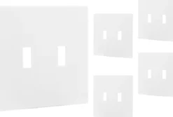 Power Gear Double Toggle Screwless Wall Plate, White, 5 Pack