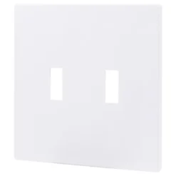 Power Gear Double Toggle Screwless Wall Plate, White, 5 Pack