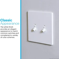 Power Gear Double Toggle Screwless Wall Plate, White, 5 Pack