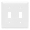 Power Gear Double Toggle Switch Oversized Wall Plate, White