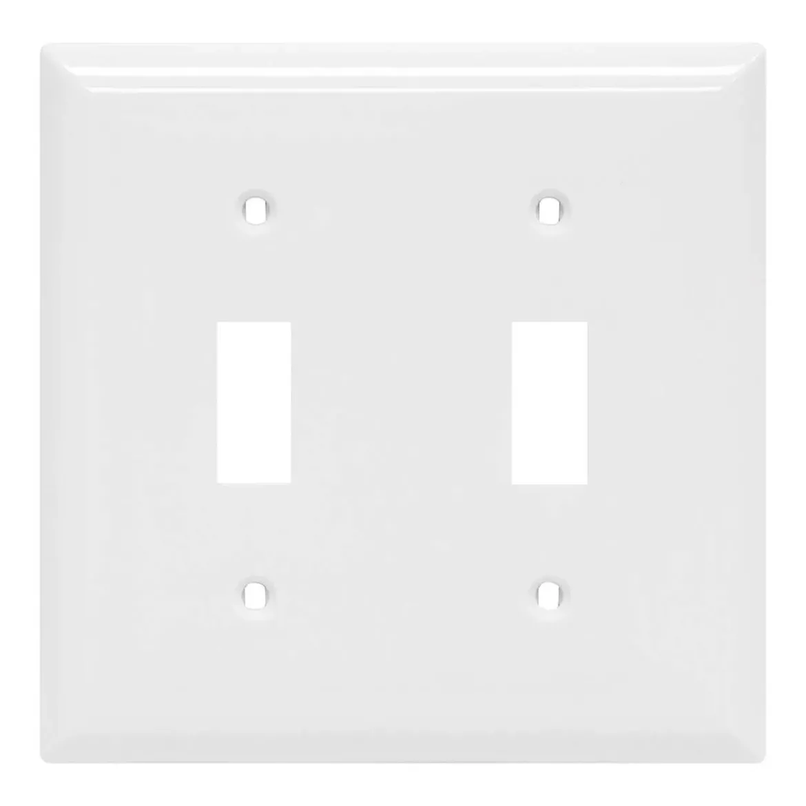 Power Gear Double Toggle Switch Oversized Wall Plate, White