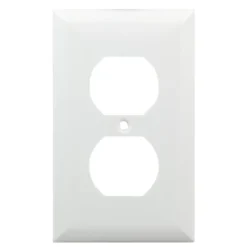 Power Gear Duplex Outlet Oversized Wall Plate, White